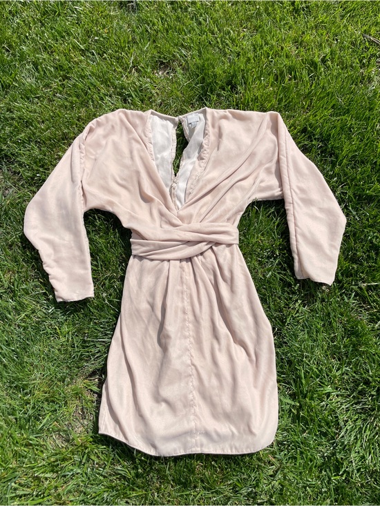 ASOS Dresses & Skirts - ASOS DESIGN Champagne Velvet Wrap Mini Dress Balletcore